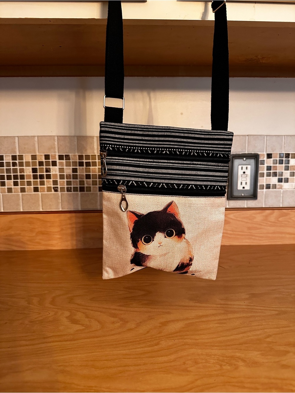 Cat Print Crossbody Bag purse